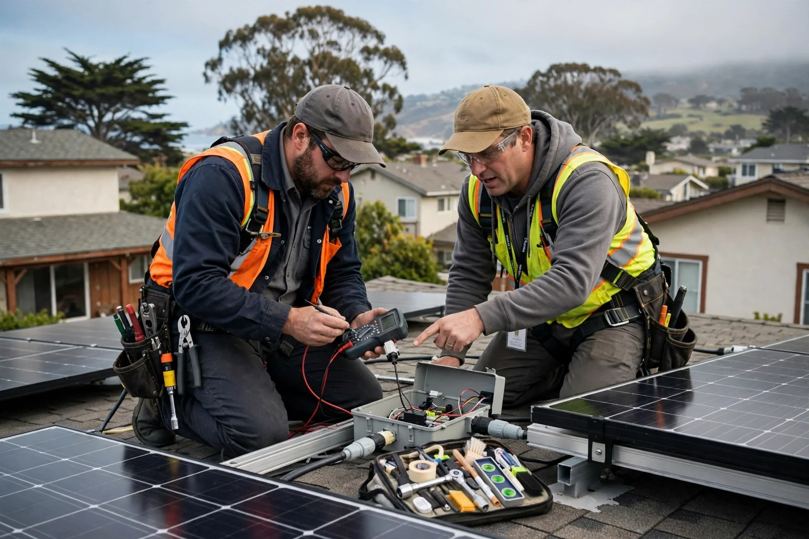 Written solar estimate and system diagram reviewed with a homeowner