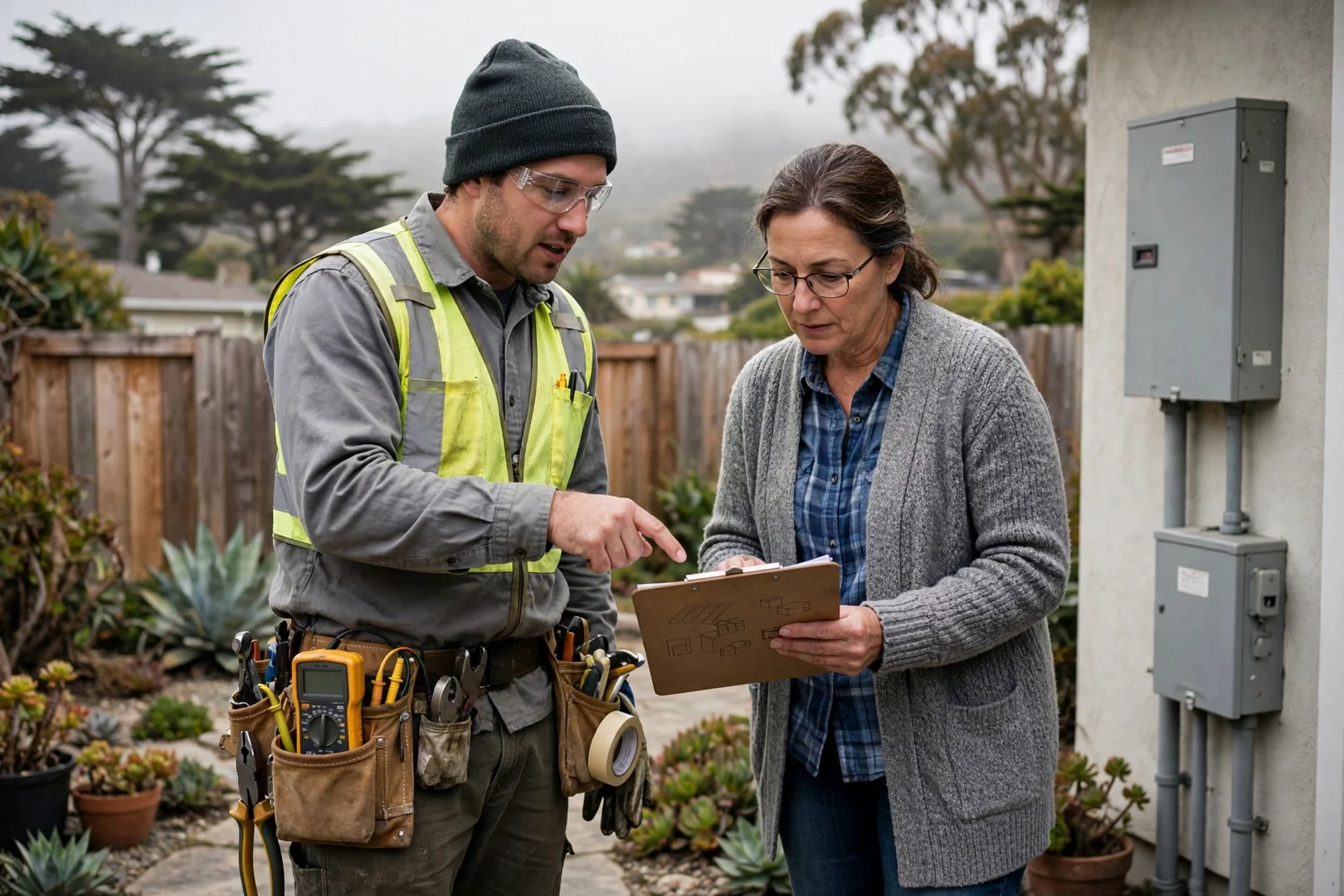 Service record and production readings reviewed with homeowner after maintenance visit